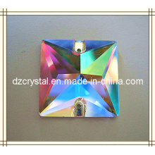 Brillante de lujo cuadrado de cristal de coser de diamantes de imitación (dz-3068)